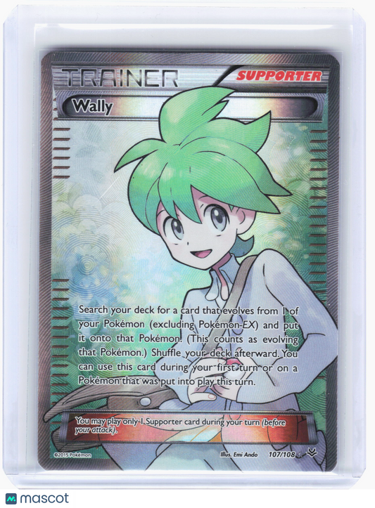 2015 Pokemon—Wally #107/108 Roaring Skies—Ultra Rare Holo (Full Art)