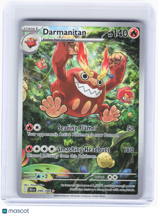 2025 Pokemon—Darmanitan #098/086 Black Bolt—Illustration Rare Foil