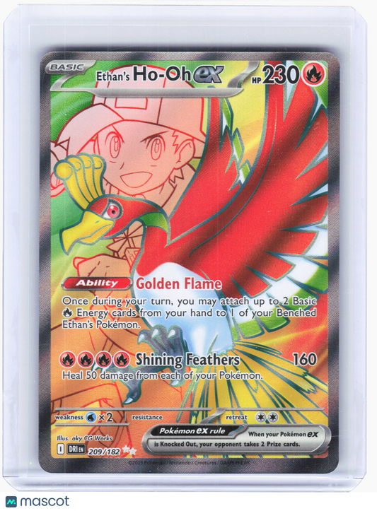2025 Pokemon—Ethan's Ho-Oh ex #209/182 Destined Rivals—Ultra Rare Holo