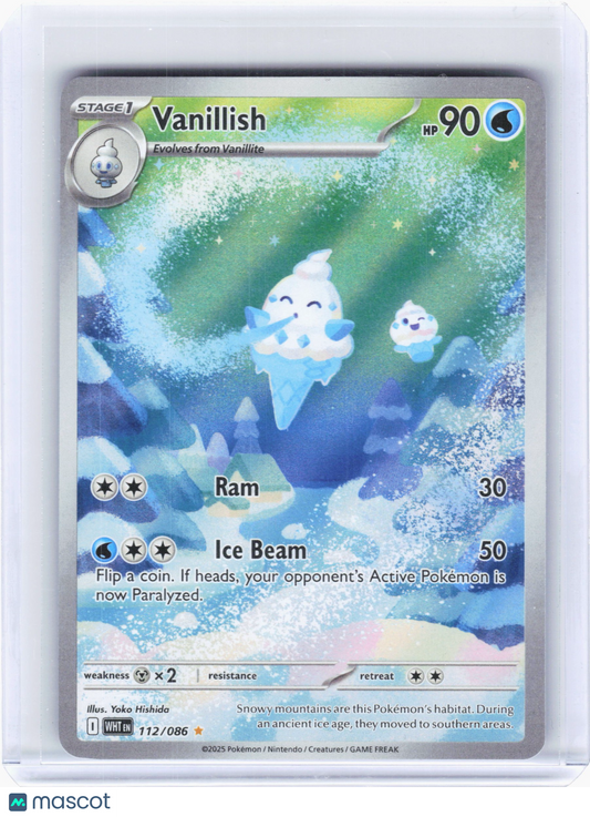 2025 Pokemon—Vanillish #112/086 White Flare—Illustration Rare Foil