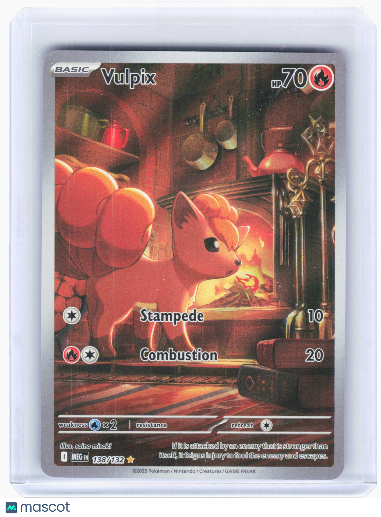 2025 Pokemon—Vulpix #138/132 Mega Evolution—Illustration Rare Foil