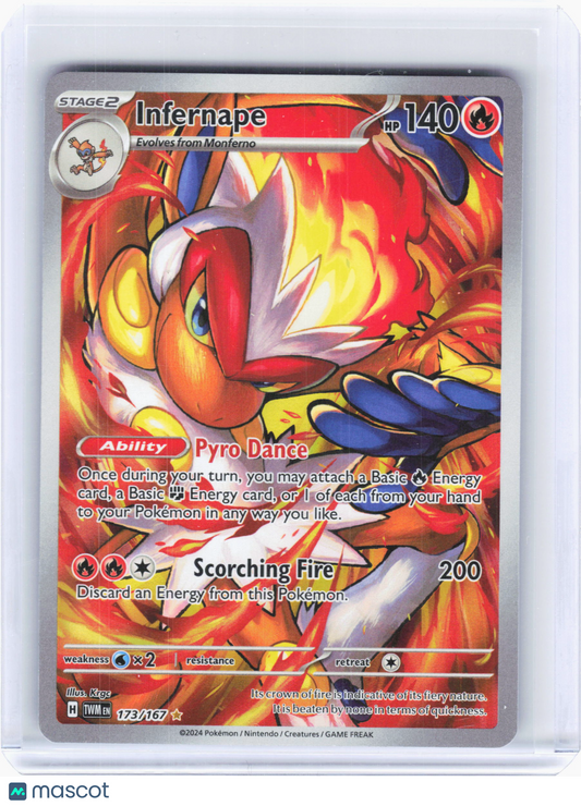 2024 Pokemon—Infernape #173/167 Twilight Masquerade—Illustration Rare Foil