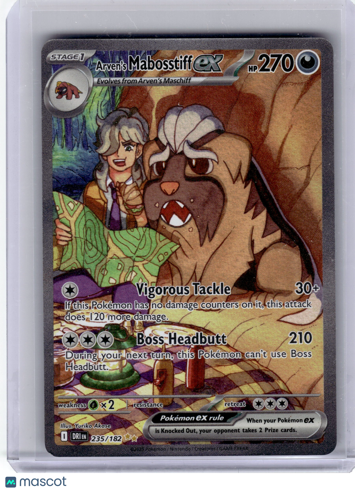 2025 Pokemon—Arven's Mabosstiff EX 235 Destined Rivals—Special Illustration Rare