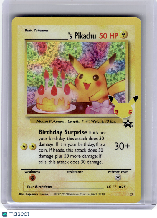 2021 Pokemon—Pikachu #25 Celebrations: Classic Collection—Black Star Promo Holo