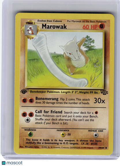 1999 Pokemon—Marowak #39 Jungle—Uncommon Non Holo 1st Edition