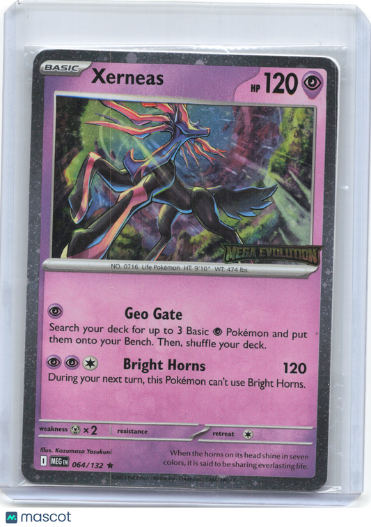 2025 Pokemon—Xerneas #64/132 Mega Evolution Promo—Rare Foil (Best Buy Promo)