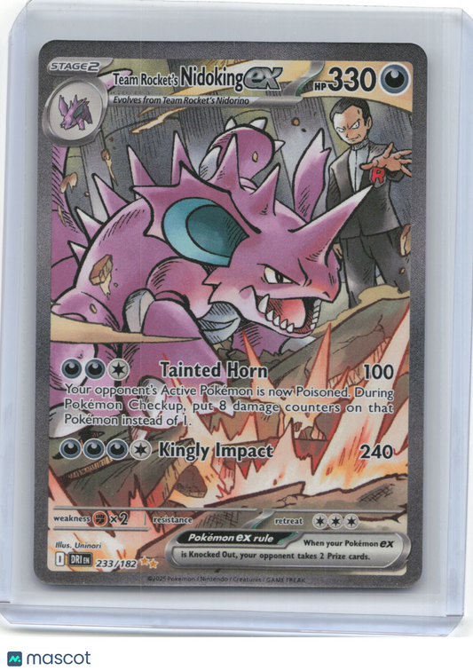 2025 Pokemon—Team Rocket's Nidoking exX #233/182 Destined Rivals—SIR