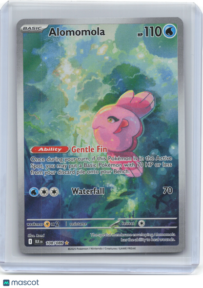 2025 Pokemon—Alomomola #108/86 Scarlet & Violet Black Bolt—Illustration Rare
