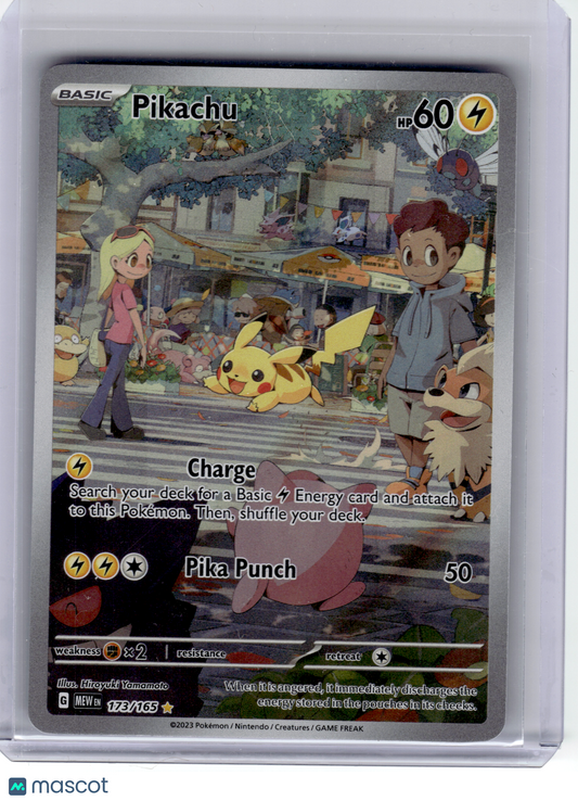 2023 Pokemon—Pikachu #173 Scarlet & Violet 151—Illustration Rare Holo