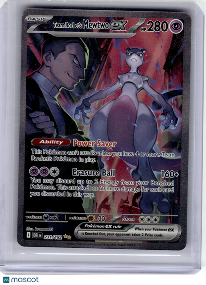 2025 Pokemon—Team Rocket's Mewtwo EX #231 Destined Rivals—SIR Holo