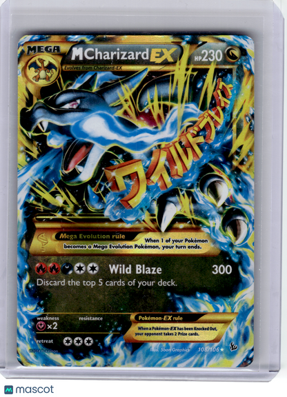 2014 Pokemon—M Charizard EX #108 Flashfire—Secret Rare Holo [Damage]