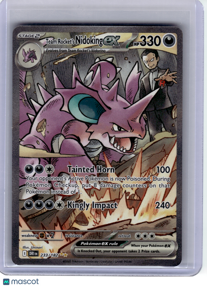 2025 Pokemon—Team Rocket's Nidoking EX #233 Destined Rivals—SIR Holo