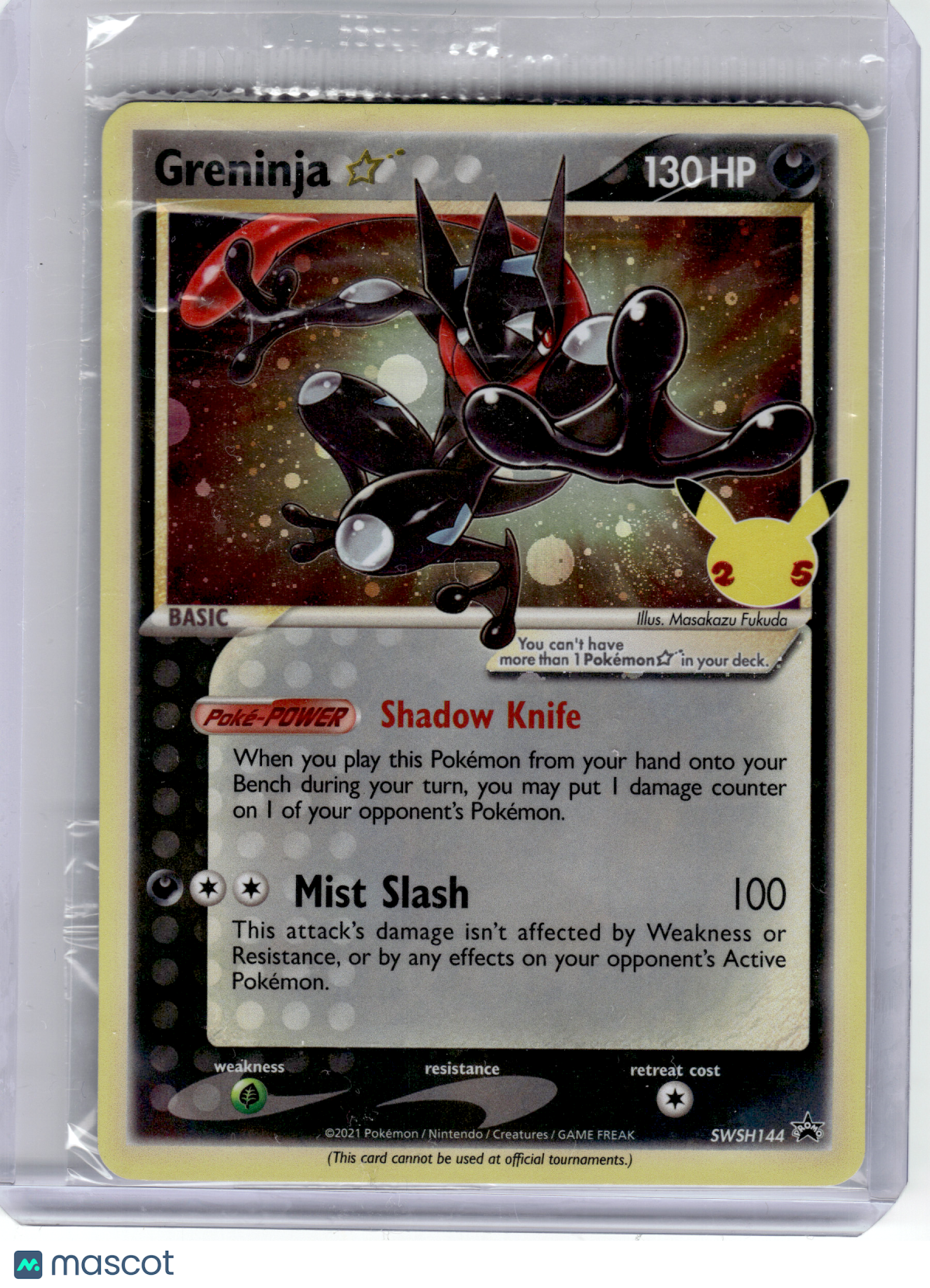 2021 Pokemon—Greninja #144 Celebrations—Black Star Promo Holo (Sealed)