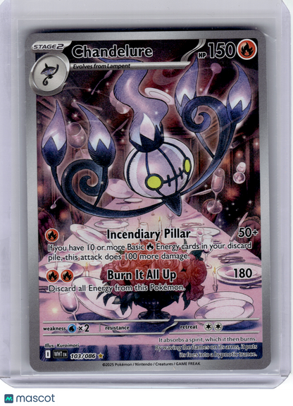 2025 Pokemon—Chandelure #103 White Flare—Illustration Rare Holo