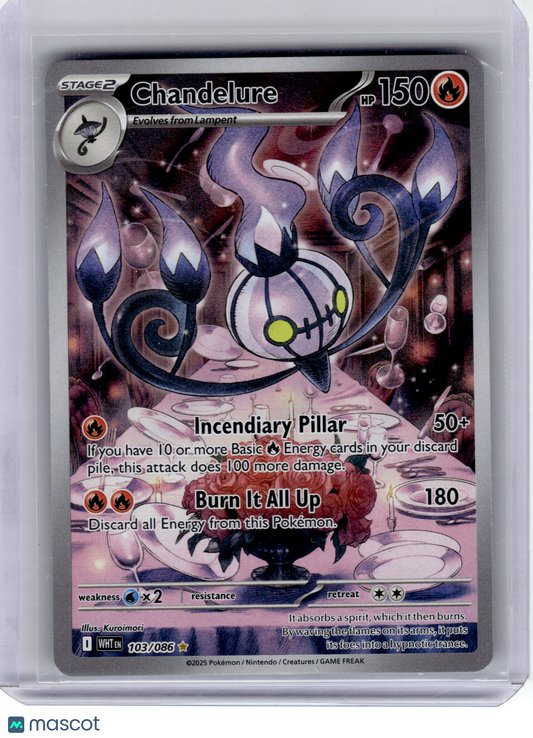2025 Pokemon—Chandelure #103 White Flare—Illustration Rare Holo