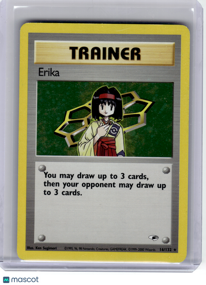 2000 Pokemon—Erika #16 Gym Heroes—Rare Holo [Heavily Played]