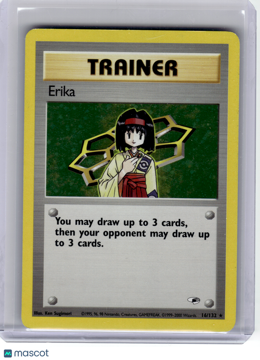 2000 Pokemon—Erika #16 Gym Heroes—Rare Holo [Heavily Played]