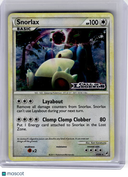 2011 Pokemon—Snorlax #33 Nintendo Promos—Promo Holo (Prerelease) (Stamp) [LP]