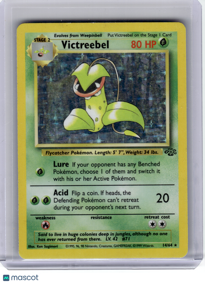 1999 Pokemon—Victreebel #14 Jungle—Rare Holo [Damage]