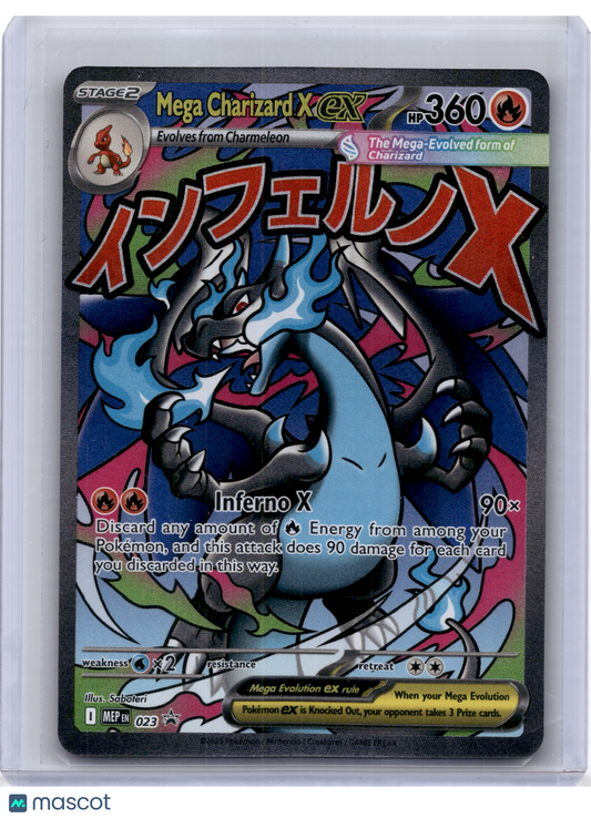 2025 Pokemon—Mega Charizard X EX #23 Mega Evolution—Black Star Promo Holo