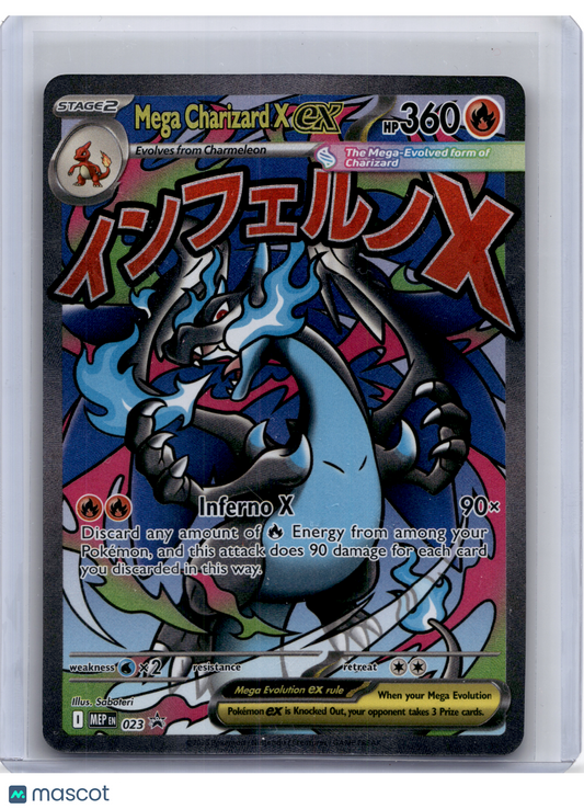 2025 Pokemon—Mega Charizard X EX #23 Mega Evolution—Black Star Promo Holo