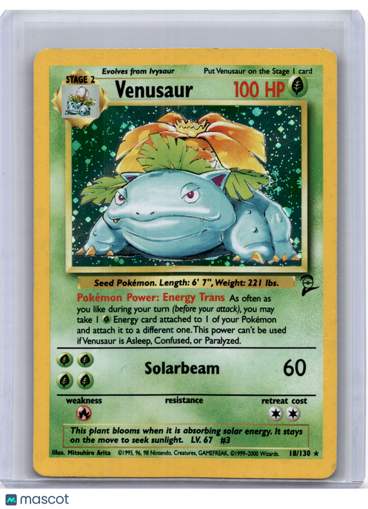 2000 Pokemon—Venusaur #18 Base Set 2—Rare Holo [Heavily Played]