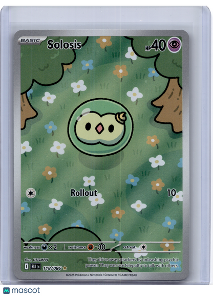 2025 Pokemon—Solosis #118 Black Bolt—Illustration Rare Holo