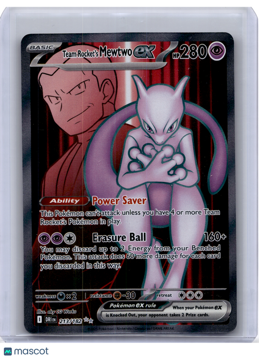 2025 Pokemon—Team Rocket's Mewtwo EX #213 Destined Rivals—Ultra Rare Holo
