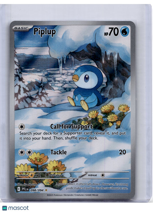 2025 Pokemon—Piplup #98 Phantasmal Flames—Illustration Rare Holo