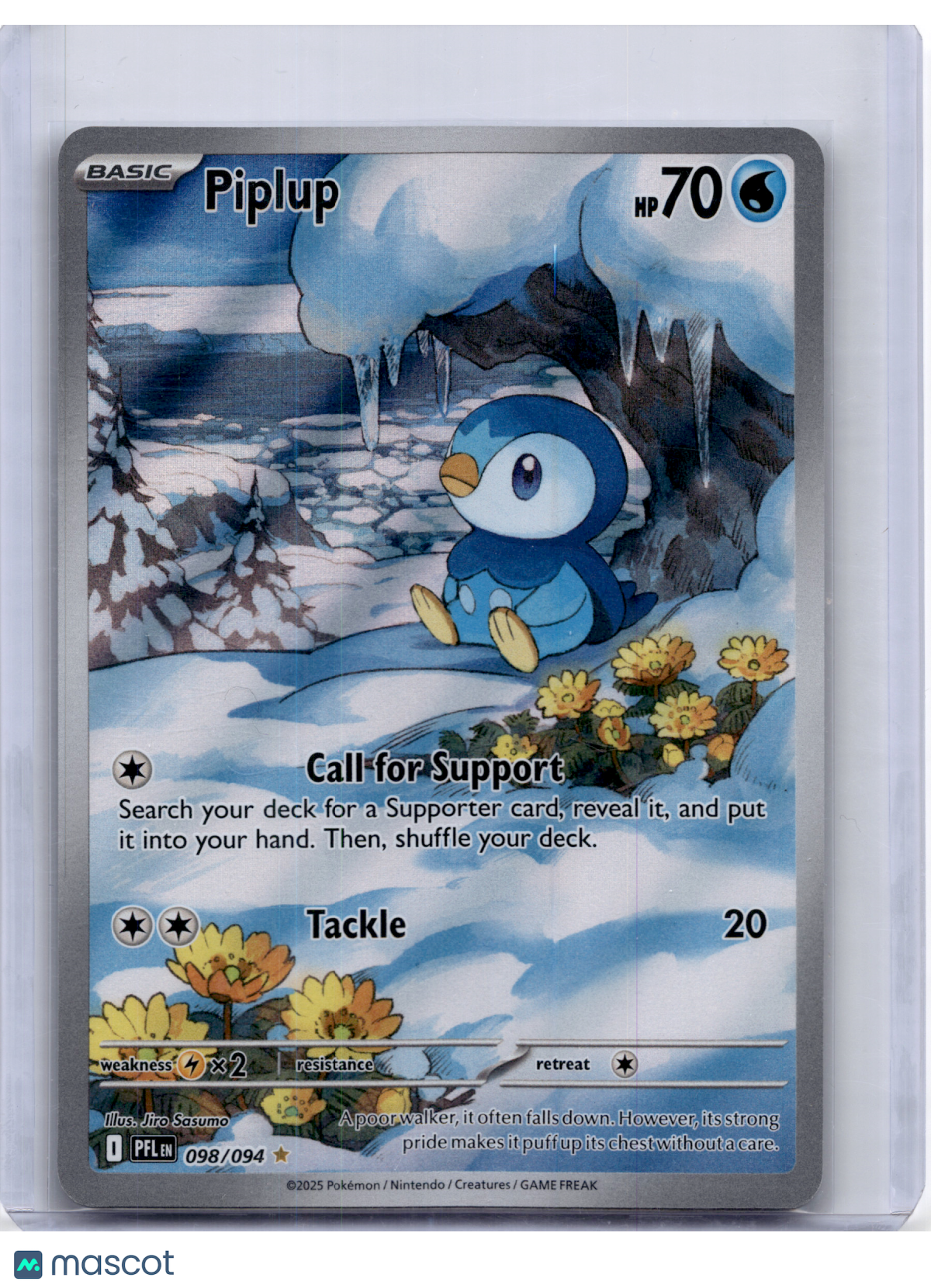 2025 Pokemon—Piplup #98 Phantasmal Flames—Illustration Rare Holo