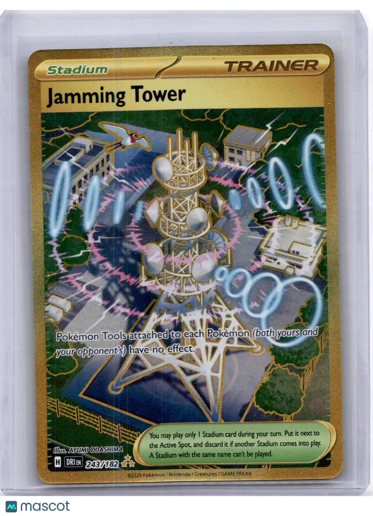 2025 Pokemon—Jamming Tower #243 Destined Rivals—Hyper Rare Gold