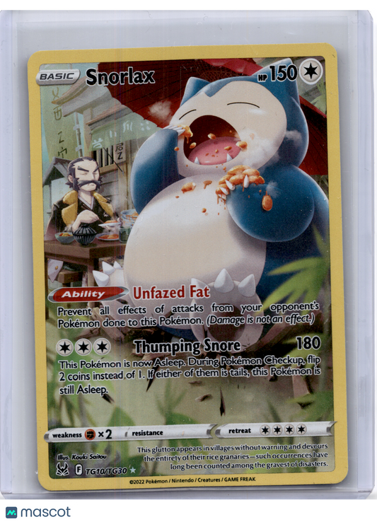 2022 Pokemon—Snorlax #TG10 Lost Origin: Trainer Gallery—Rare Holo