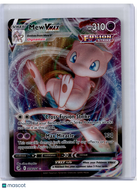 2021 Pokemon—Mew VMAX #114 Fusion Strike—Rare Holo