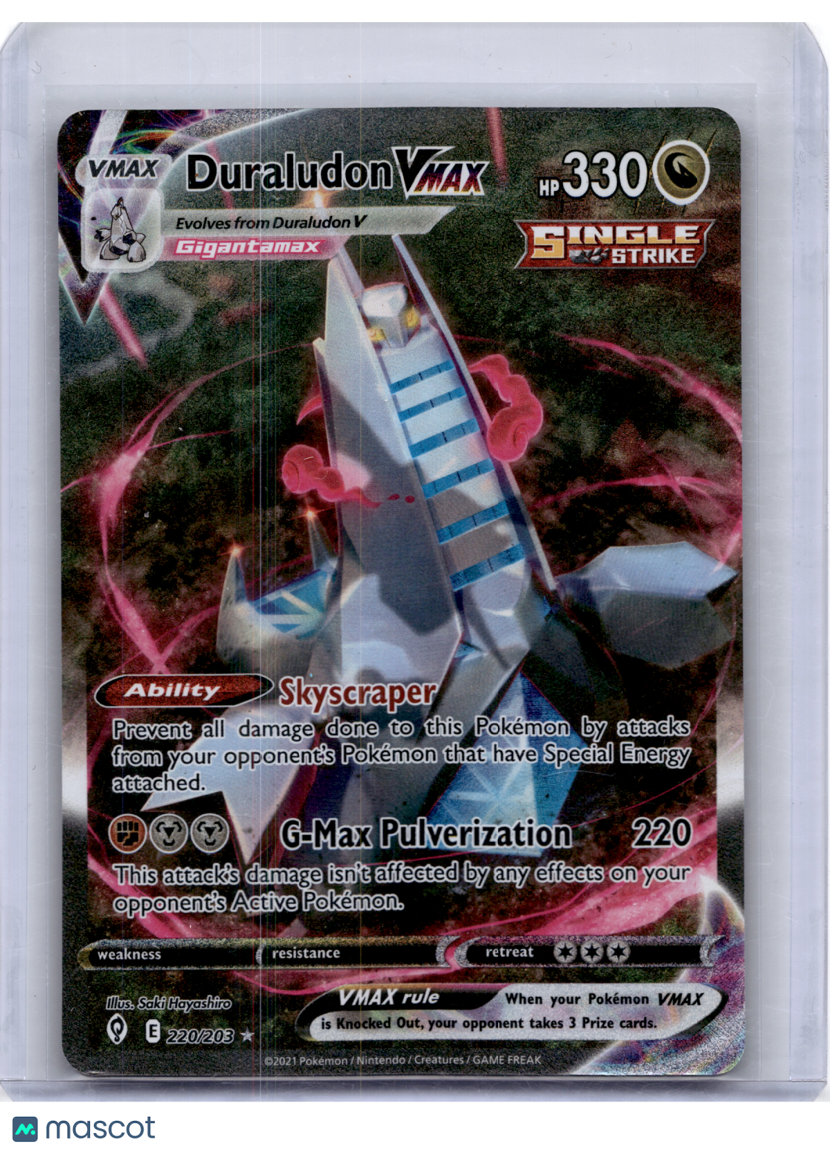 2021 Pokemon—Duraludon VMAX #220 Evolving Skies—Secret Rare [Lightly Played]