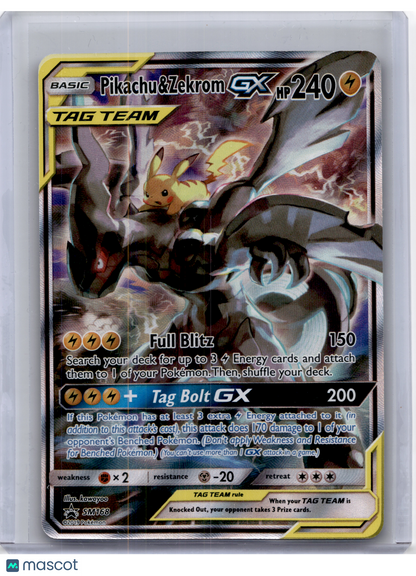 2019 Pokemon—Pikachu & Zekrom GX #168 Sun & Moon—Black Star Promo Holo