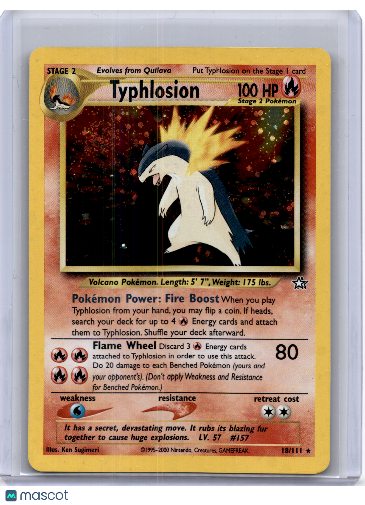 2001 Pokemon—Typhlosion #18 Neo Genesis—Rare Holo [Lightly Played +]