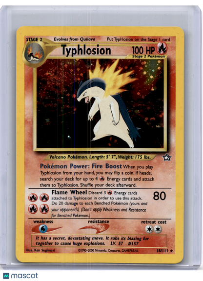 2001 Pokemon—Typhlosion #18 Neo Genesis—Rare Holo [Lightly Played +]