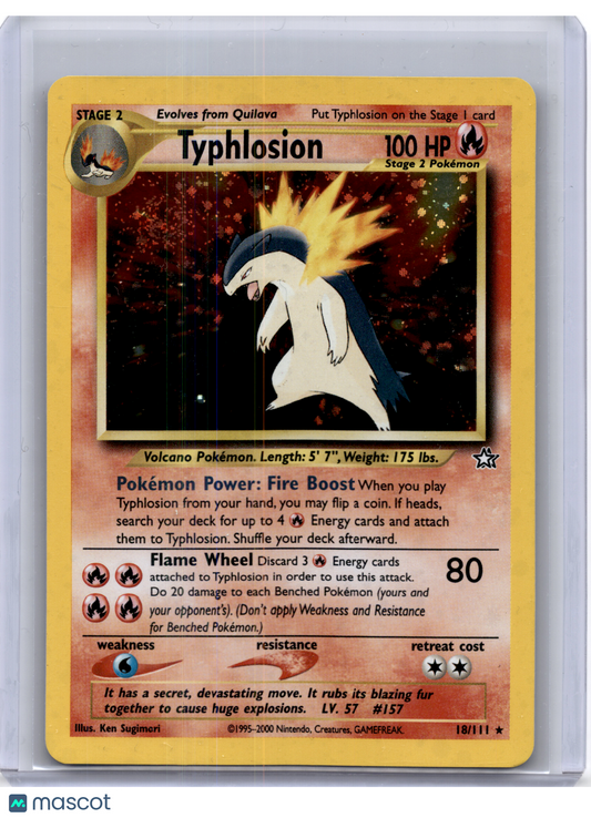2001 Pokemon—Typhlosion #18 Neo Genesis—Rare Holo [Lightly Played +]