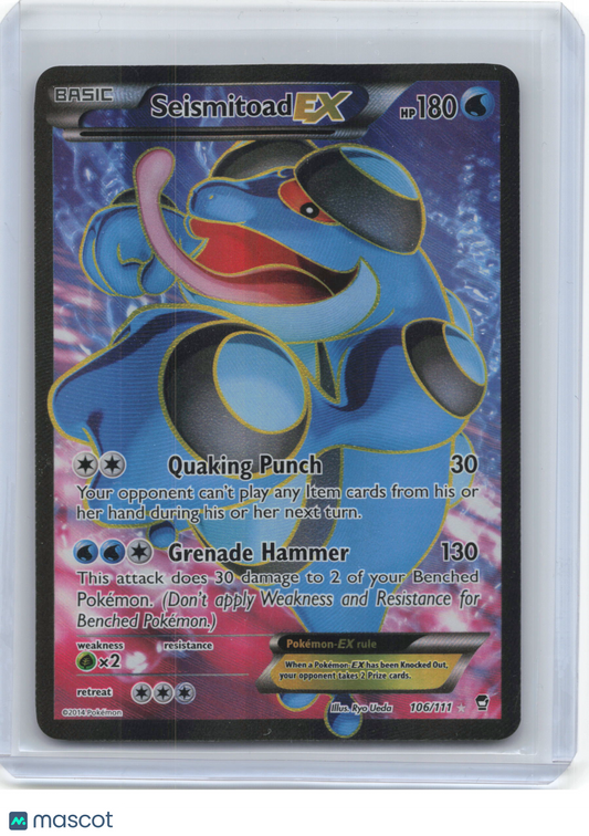 2014 Pokemon—Seismitoad EX #106/111 XY - Furious Fists—Ultra Rare Holo (LP)