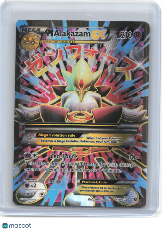 2016 Pokemon—M Alakazam EX #118/124 Fates Collide—Ultra Rare Holo (HP)