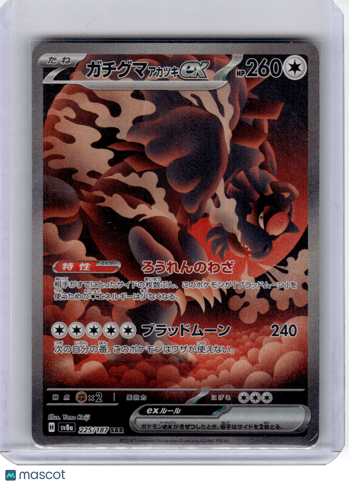 2024 Pokemon—Bloodmoon Ursaluna EX #225 Sv8a: Terastal Fest Ex—SAR Holo Japanese