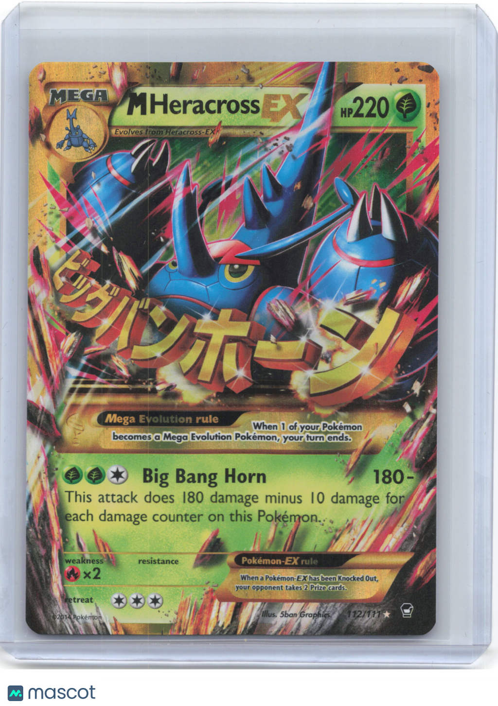 2014 Pokemon—M Heracross EX #112/111 Furious Fists—Secret Rare Holo