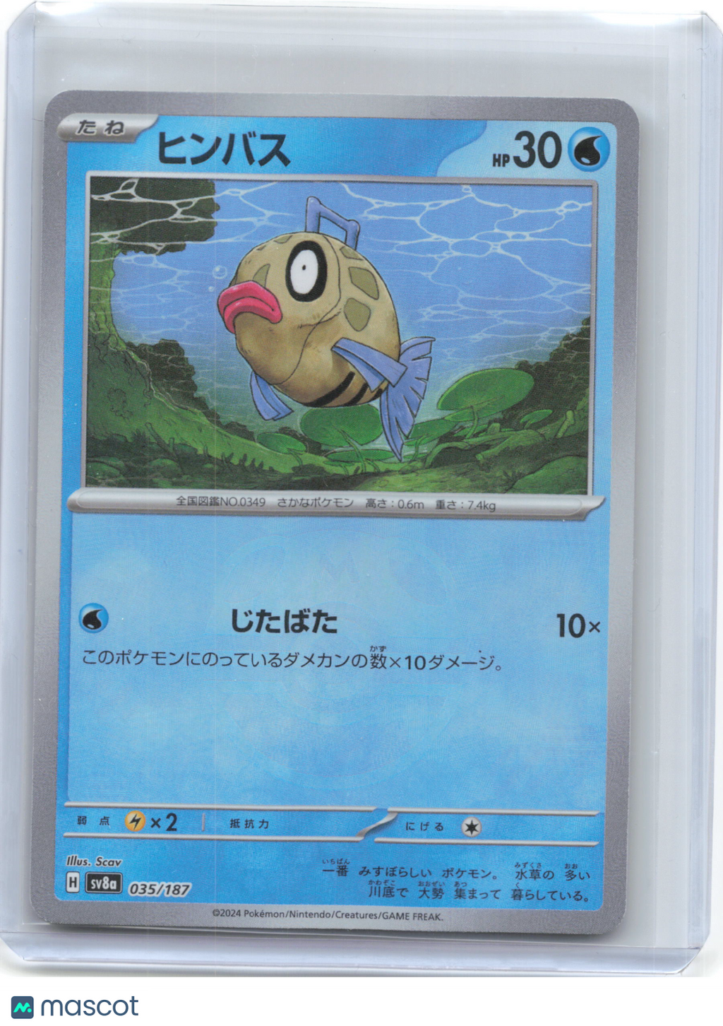 2024 Pokemon—Feebas #35/187 SV8a: Terastal Fest ex—Japanese (Master Ball)