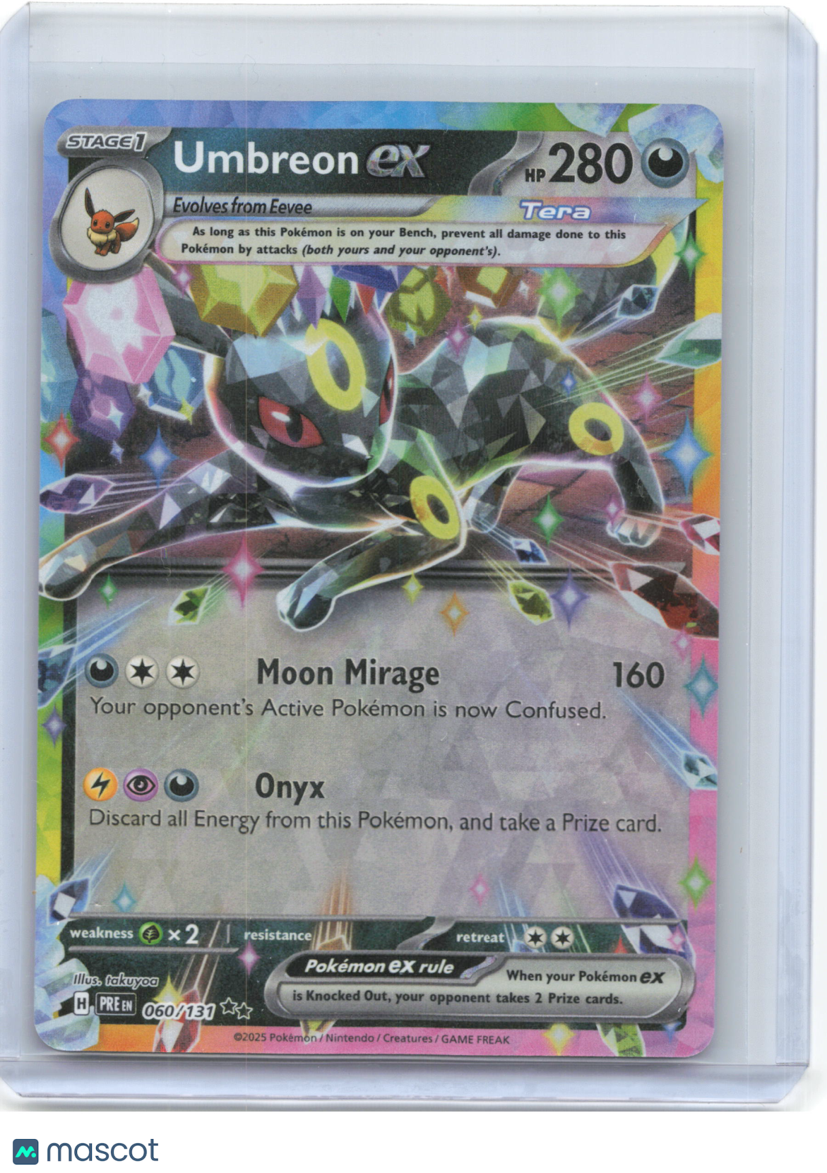 2025 Pokemon—Umbreon ex #60/131 Prismatic Evolutions—Double Rare Foil