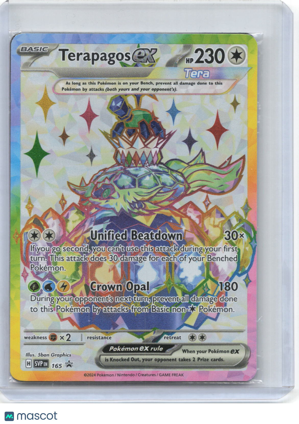 2024 —Terapagos ex #165/167 Pokemon Scarlet & Violet Stellar Crown— Foil