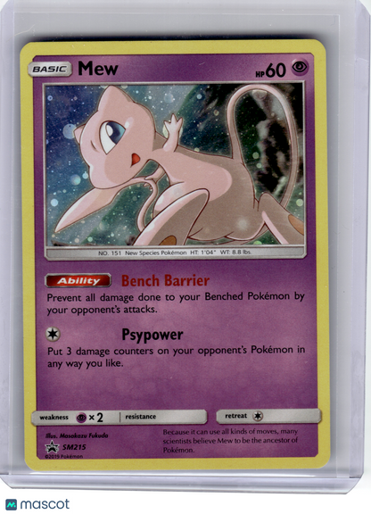 2019 Pokemon—Mew #SM215 SM Promo—Black Star Promo Holo [Lightly Played]