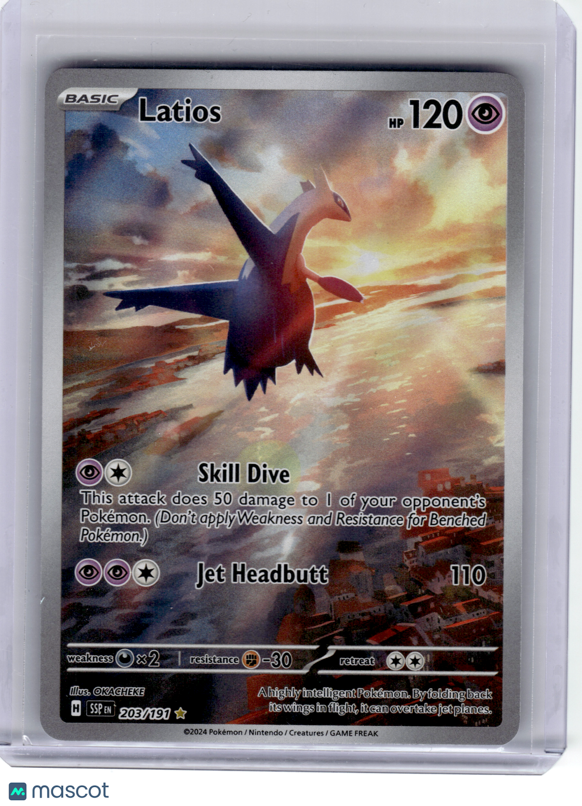 2024 Pokemon—Latios #203 Surging Sparks—Illustration Rare Holo