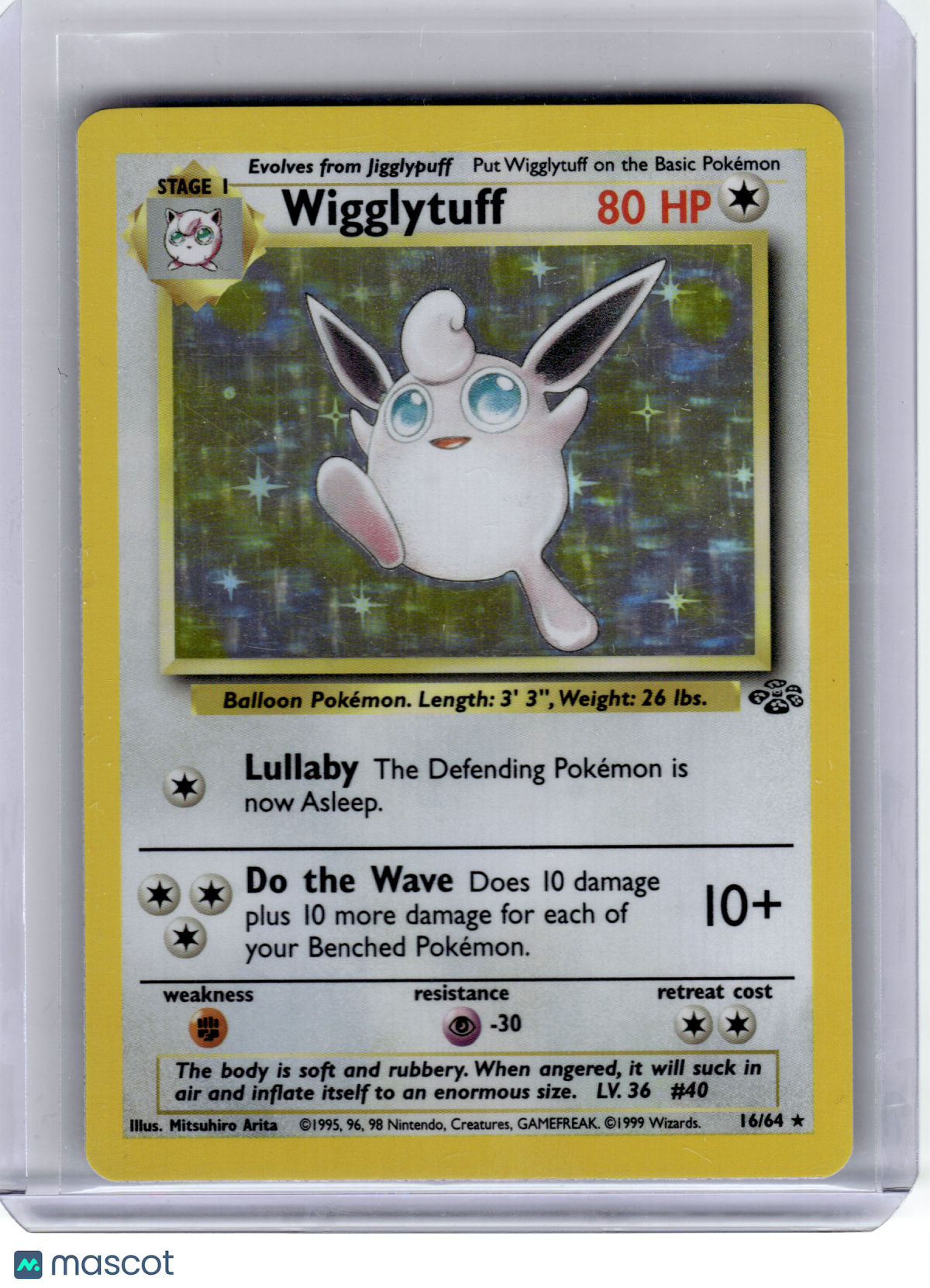 1999 Pokemon—Wigglytuff #16 Jungle—Rare Holo [Lightly Played]