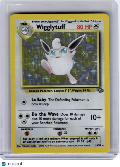 1999 Pokemon—Wigglytuff #16 Jungle—Rare Holo [Lightly Played]