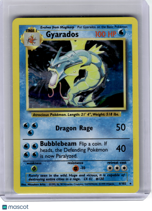 1999 Pokemon—Gyarados #6 Base Set—Rare Holo [Lightly Played]